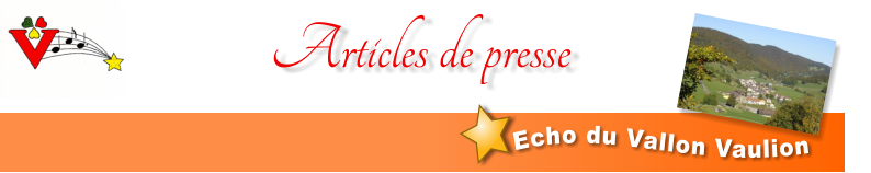 Echo du Vallon Vaulion Articles de presse