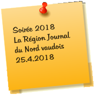 Soirée 2018La Région Journal du Nord vaudois 25.4.2018